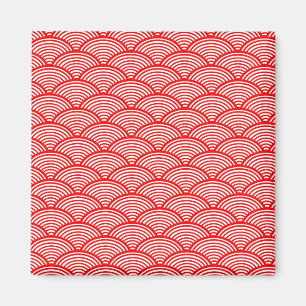 Red Japanese Wave Magnet