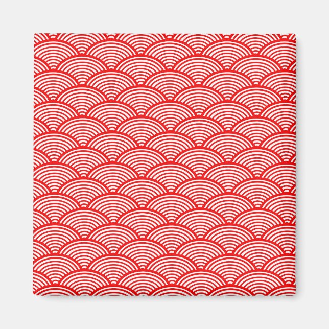 Red Japanese Wave Magnet (Vorne)