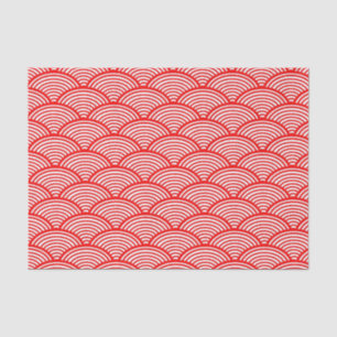 Red Japanese Wave Seidenpapier