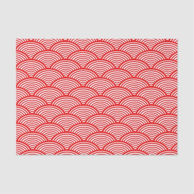 Red Japanese Wave Seidenpapier (Vorderseite)