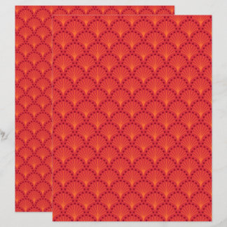 Red Japanisch Scales Muster Scrapbook Paper