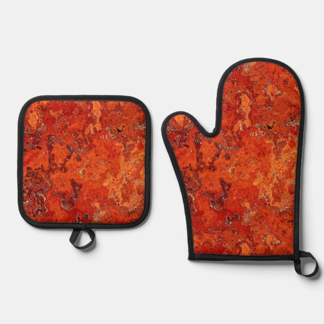 Red Jasper Design Ofenhandschuh & Topflappen-Set (Vorderseite)