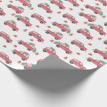 Red Jeep Christmas Watercolor Wrapping Paper Geschenkpapier<br><div class="desc">Das ist ein handgemaltes Aquarelldesign!</div>