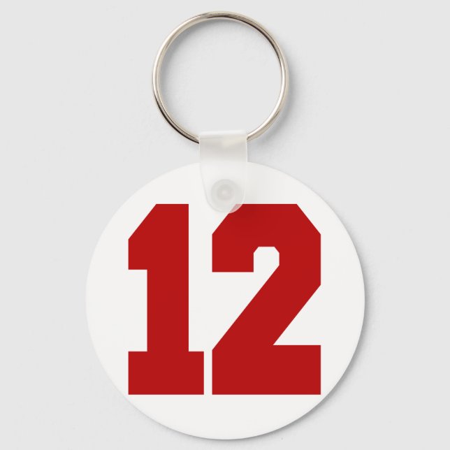 Red Jersey Nummer 12 Schlüsselanhänger (Vorderseite)