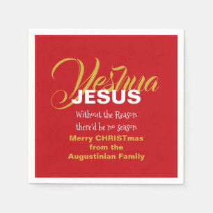 Red JESUS REASON SAASON Weihnachtszeitung Serviette