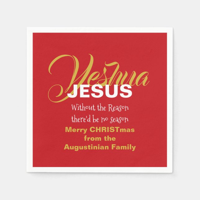 Red JESUS REASON SAASON Weihnachtszeitung Serviette (Vorderseite)