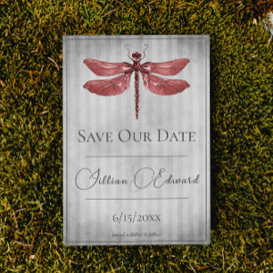 Red Jewele Dragonfly Save the Date Ankündigung
