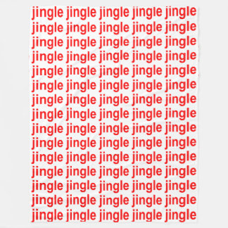Red Jingle (Jingle Jingle Jingle) White Christmas Fleecedecke