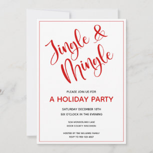 Red Jingle und Mingle Christmas Party Einladung