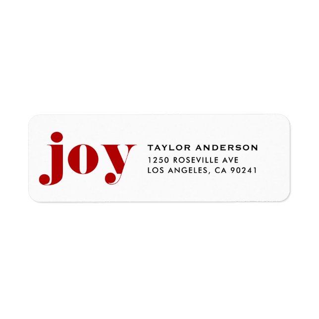 Red JOY Bold Typografy Moderne Weihnachten (Vorne)