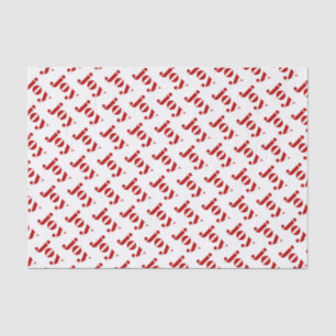 Red JOY Bold Typografy Pattern Moderne Weihnachten Seidenpapier