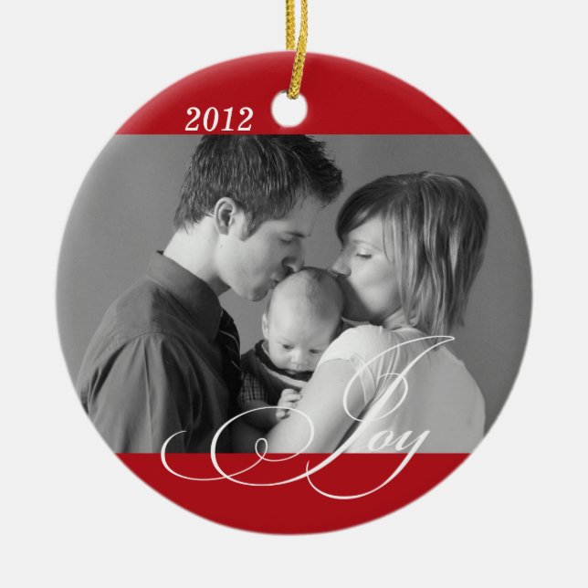 Red JOY Custom Foto Urlaubsstimmung wahren Keramikornament (Vorne)