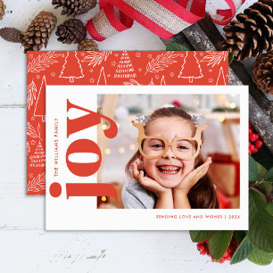 Red Joy Holiday Card Feiertagskarte