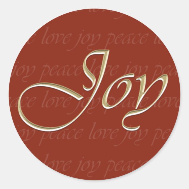 Red Joy Holiday Runder Aufkleber (Vorderseite)