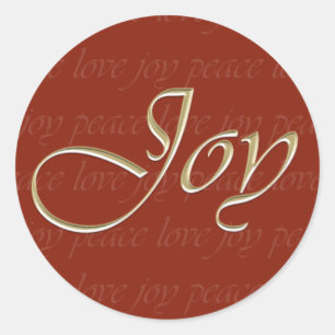 Red Joy Holiday Runder Aufkleber