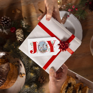Red Joy mit Beeren Weihnachts-Foto Geschenkanhänger