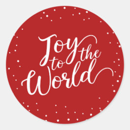 Red Joy to World Holiday Runder Aufkleber