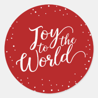 Red Joy to World Holiday Runder Aufkleber