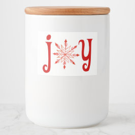 Red Joy with Snowflake Label Lebensmitteletikett