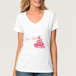 Red Joyeux Noël mit Weihnachtsbaum T-Shirt