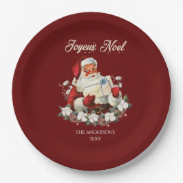 Red Joyeux Weihnachten Pappteller