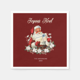 Red Joyeux Weihnachten Serviette