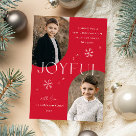 Red Joyful Snowflake Arc Frame 2 Foto Feiertagskarte