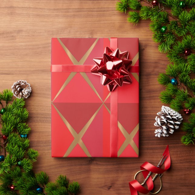 Red Joyoux Noel Wrapping Paper Geschenkpapier (Feiertagsgeschenk)