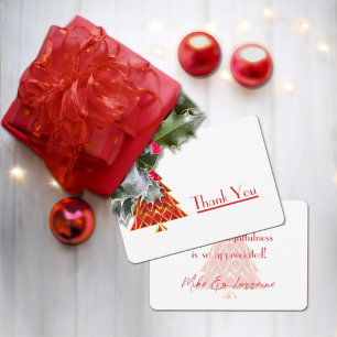 Red Joyoux Weihnachten Danke, Card Dankeskarte