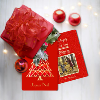 Red Joyoux Weihnachten Foto Weihnachtskarte Folieneinladung