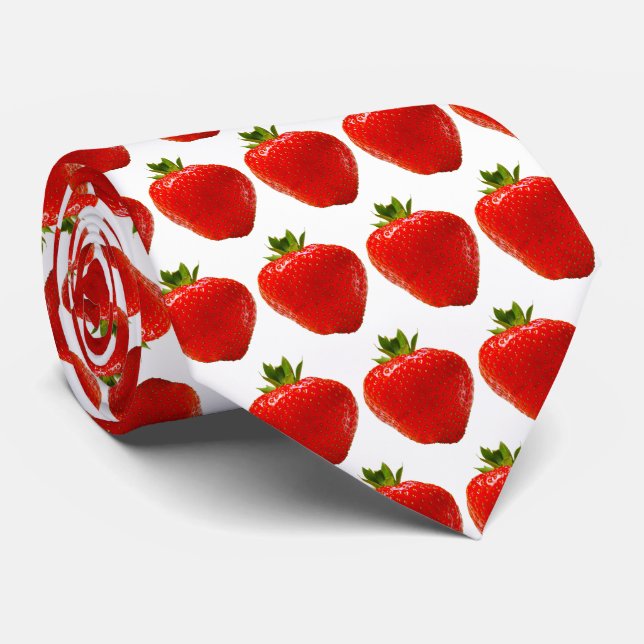 Red Juicy Strawberries Krawatte (Gerollt)