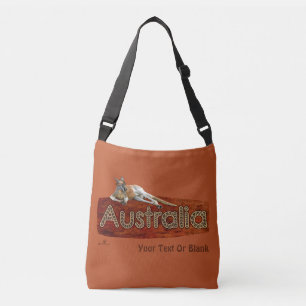 Red Kangaroo in Slouch Hat Tragetaschen Mit Langen Trägern