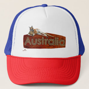 Red Kangaroo in Slouch Hat Truckerkappe