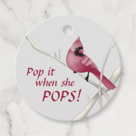 Red Kardinal Baby Dusche Pop Es, wenn sie Pop! Geschenkanhänger