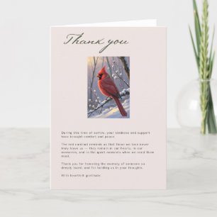 Red Kardinal Beerdigung Memorial Danke-Card Dankeskarte