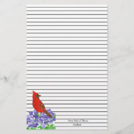 Red Kardinal Bird Black Lined Briefpapier
