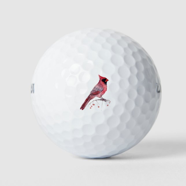 Red Kardinal Bird Golfball (Vorderseite)