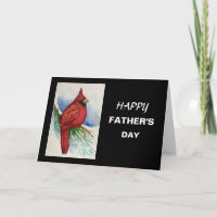 Red Kardinal Bird Happy Vatertag Card