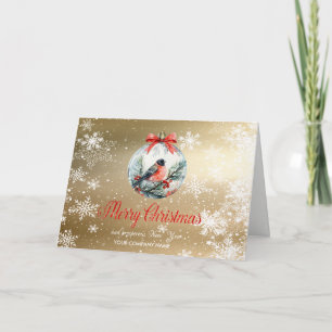 Red Kardinal Bird Holly Berry Ball Weihnachten