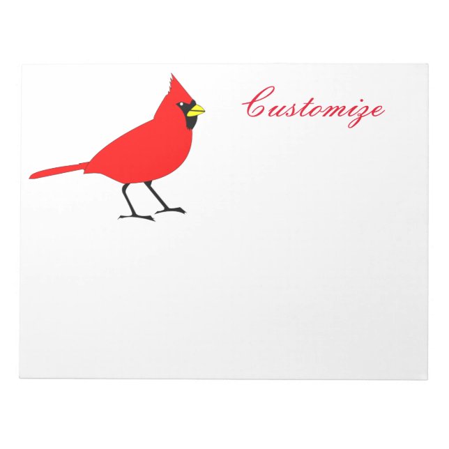 Red Kardinal Bird Thunder_Cove Notizblock (Vorderseite)