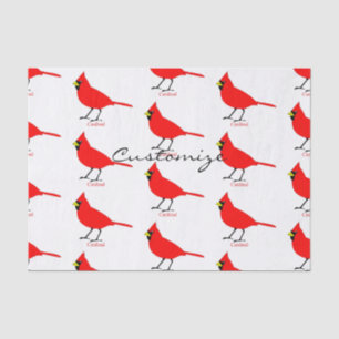 Red Kardinal Bird Thunder_Cove Seidenpapier