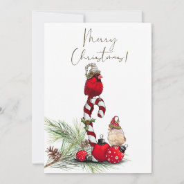 Red Kardinal Bird Watercolor Winter Weihnachten