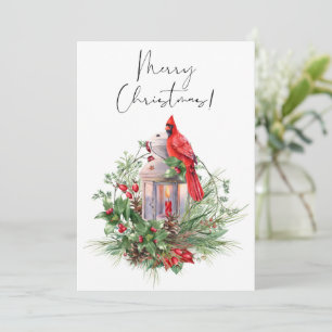 Red Kardinal Bird Watercolor Winter Weihnachten