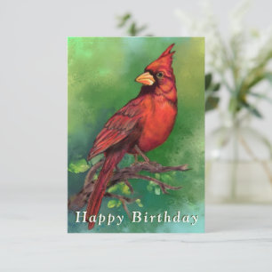 Red Kardinal Birthday Card Karte
