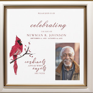 Red Kardinal Celebration of Life Foto Einladung