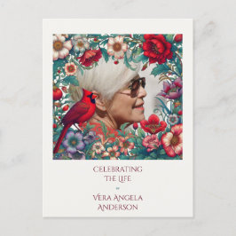 Red Kardinal Celebration of Life FOTO Postkarte