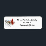 Red Kardinal Christmas Return Address Label<br><div class="desc">Weihnachtsaufkleber vom Roten Kardinal</div>