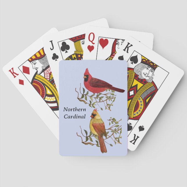 Red Kardinal Couple Classic Spielkarten (Rückseite)