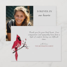 Red Kardinal Foto Beerdigung Danke Karte