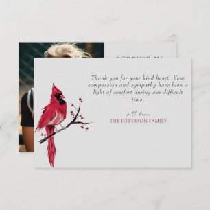 Red Kardinal Foto Beerdigung Danke Karte
